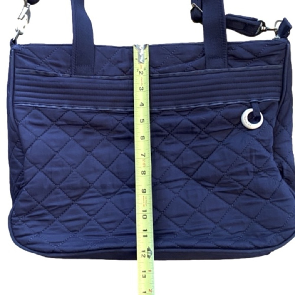 TRAVELON Anti-Theft RFID-Blocking Quilted Shoulder Tote Bag, Navy Blue - Picture 11 of 16